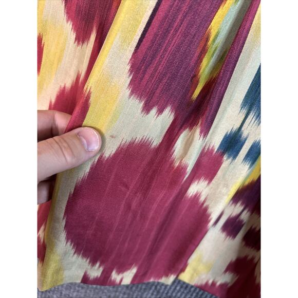 Ralph Lauren Womens Printed Silk Skirt Sz 8 Lined Multi Color Luxe Artsy Pockets - Picture 4 of 9